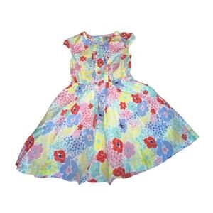 Carter's‎ 3T Cotton Floral Sundress Ruffle Sleeve Colorful Summer Girls Outfit